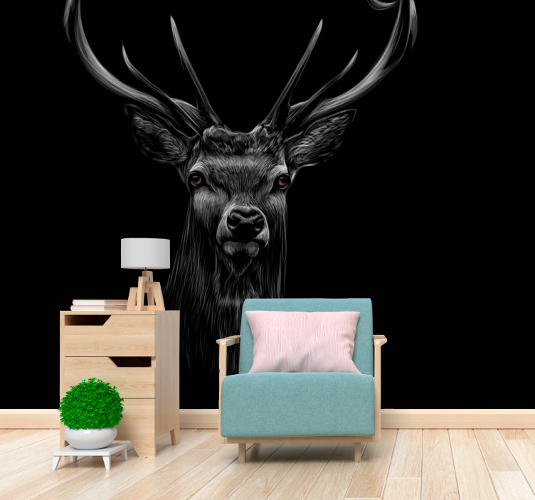 Wall mural animals majestic stag portrait - TenStickers