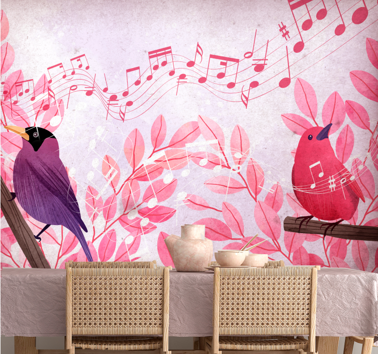 Wall mural animals musical birds singing - TenStickers