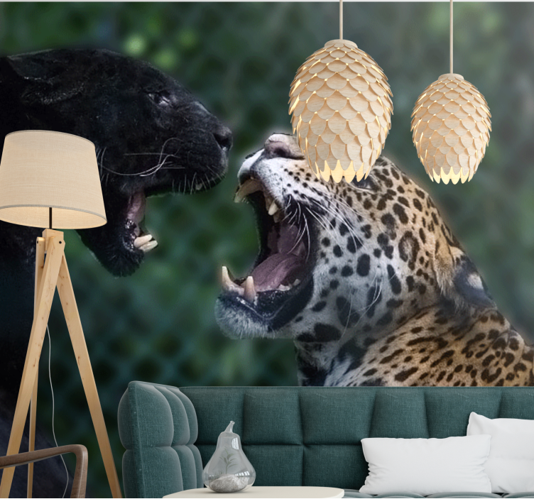 Wall mural animals panther and jaguar - TenStickers