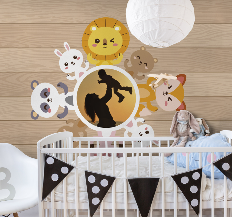 Wall mural animals playful animal friends - TenStickers