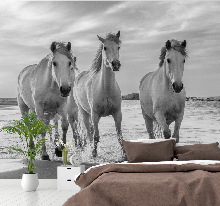 Wall mural animals regal horses in motion - TenStickers