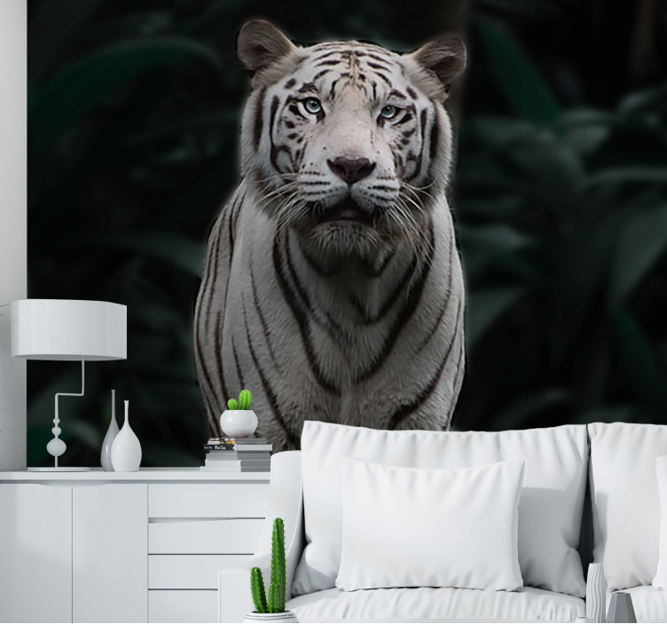 Wall mural animals regal white tiger - TenStickers