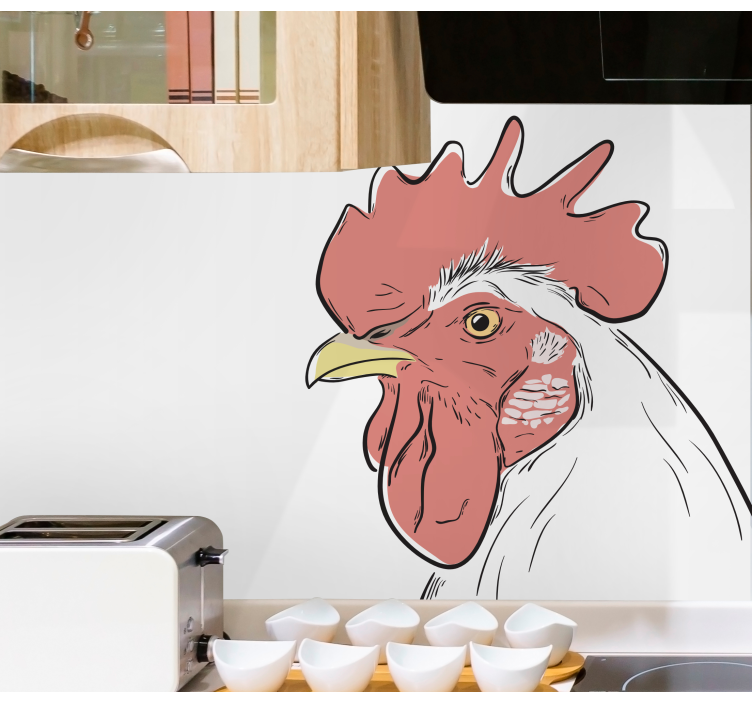 Wall mural animals rooster head profile - TenStickers