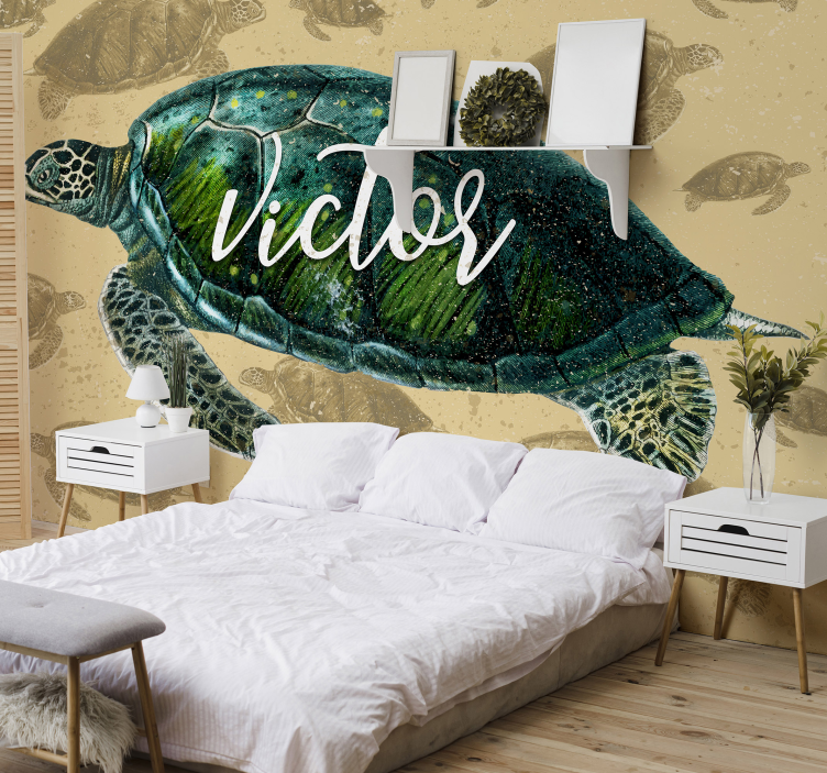 Wall mural animals sea turtle journey - TenStickers