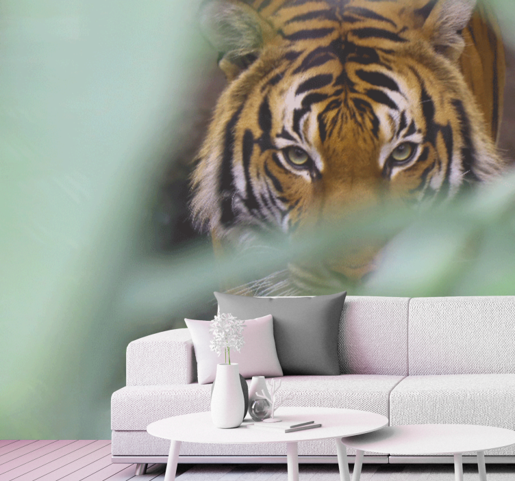 Wall mural animals tiger in the wilderness - TenStickers