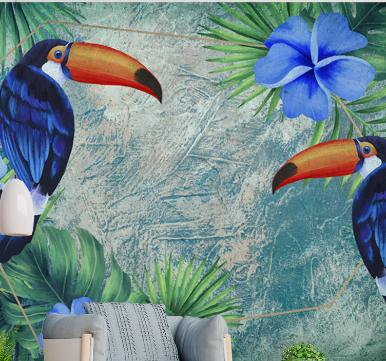 Wall mural animals tropical toucan duo - TenStickers