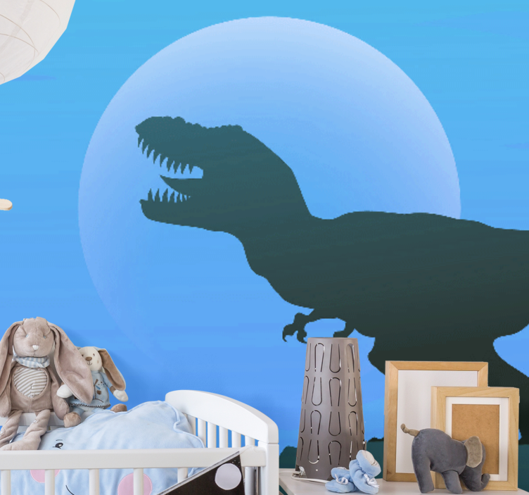 Wall mural animals tyrannosaurus rex silhouette - TenStickers