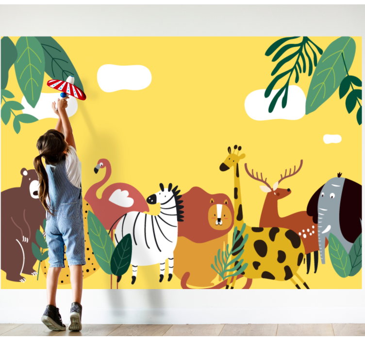 Wall mural animals vibrant creature parade - TenStickers