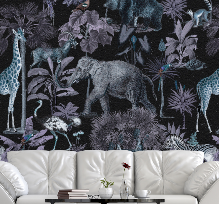 Wall mural animals wildlife safari scene - TenStickers