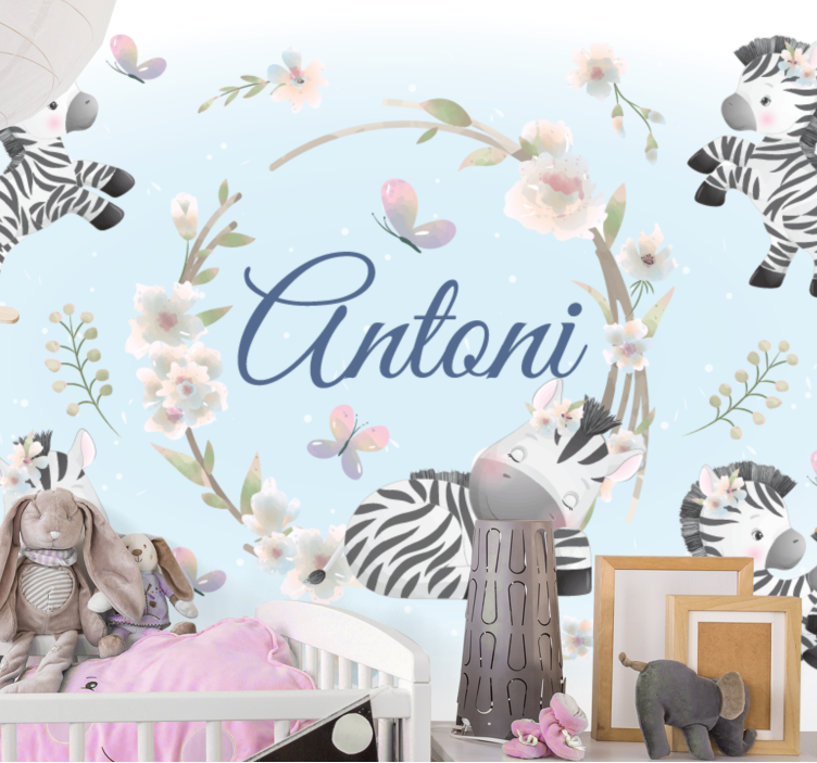 Wall mural animals zebra playtime design - TenStickers