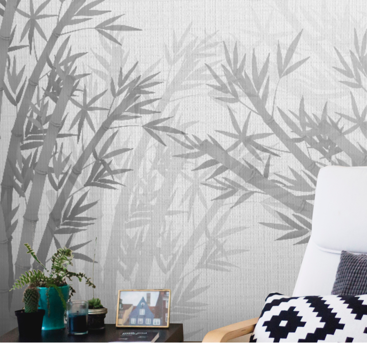 Wall mural bamboo elegant bamboo silhouettes - TenStickers