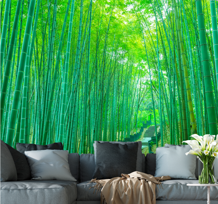 Wall mural bamboo serene bamboo path - TenStickers