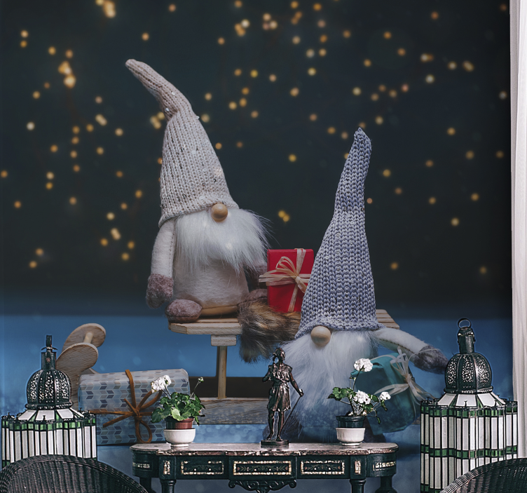 Wall mural christmas festive gnome party - TenStickers