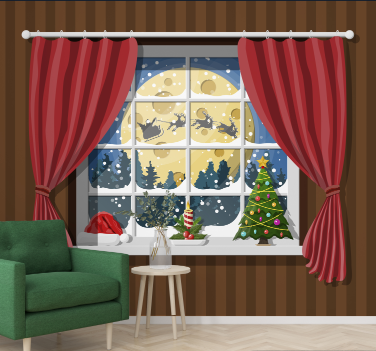 Wall mural christmas festive window display - TenStickers