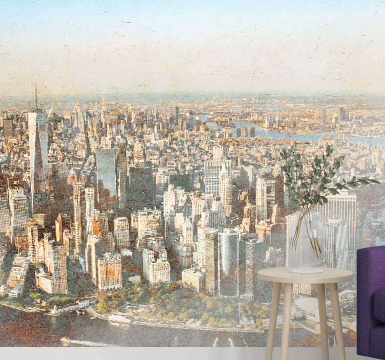 Wall mural city aerial view of manhattan - TenStickers