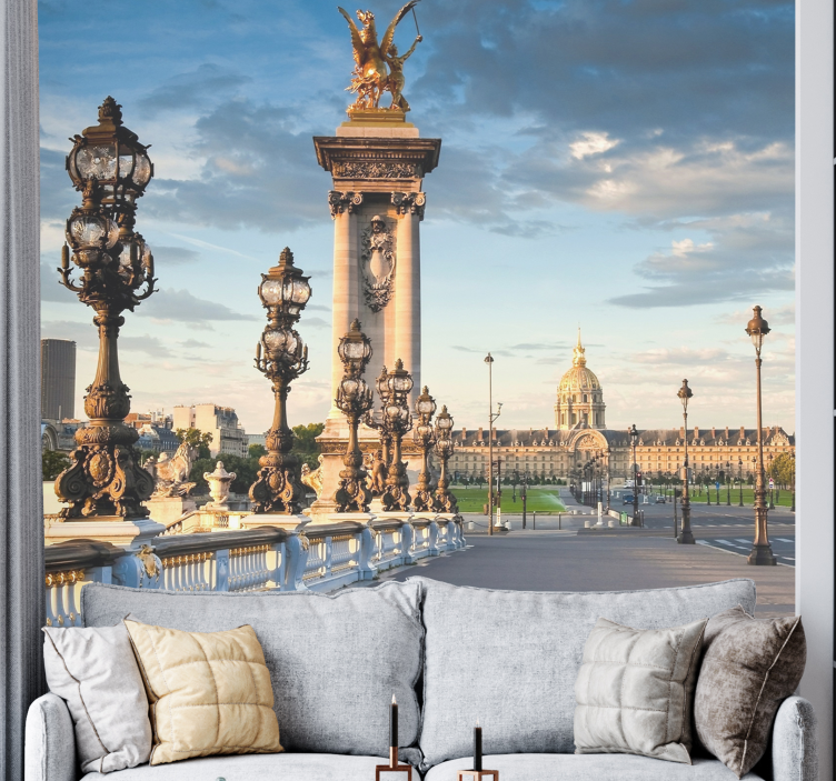 Wall mural city alexander iii bridge - TenStickers