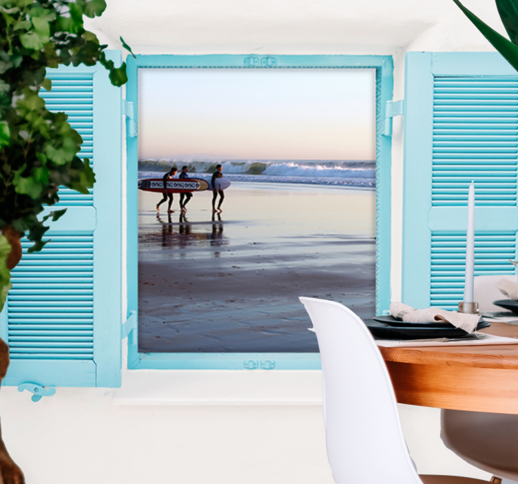 Wall mural city beach surfing landscape - TenStickers