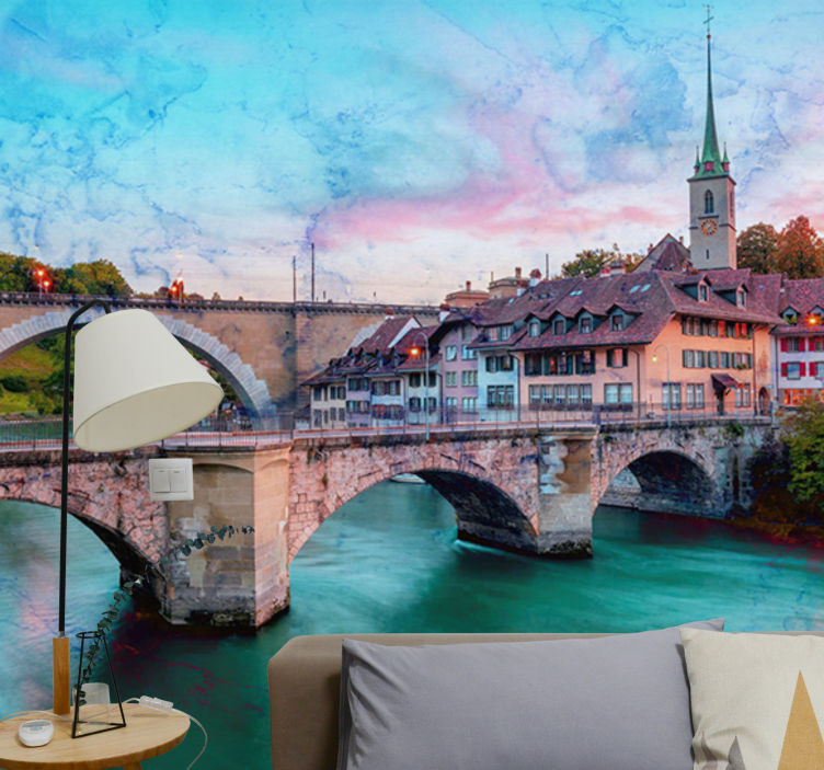 Wall mural city bern bridge view - TenStickers