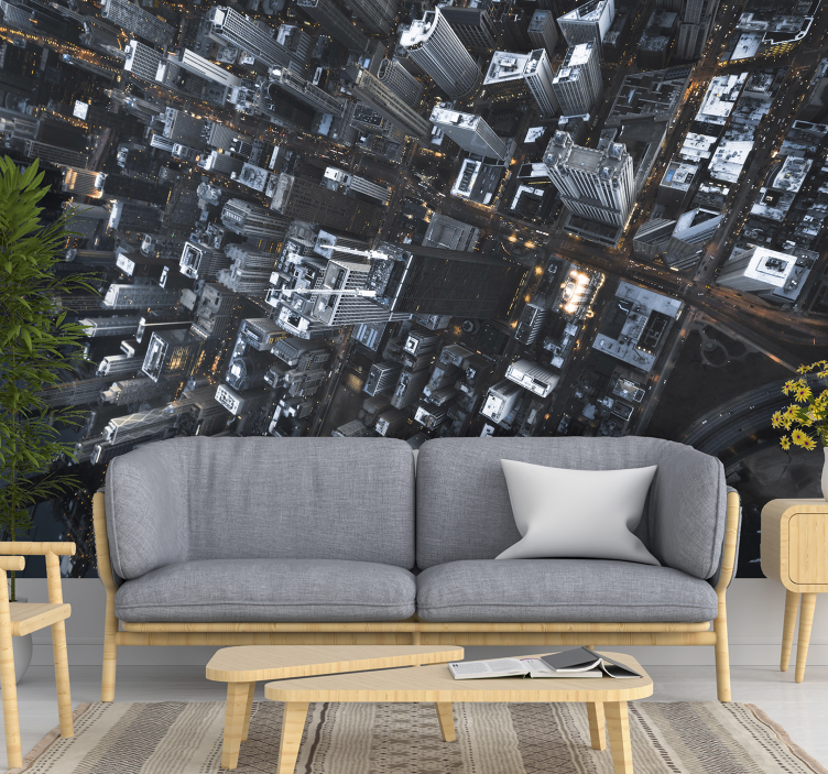 Wall mural city cityscape urban viewpoint - TenStickers