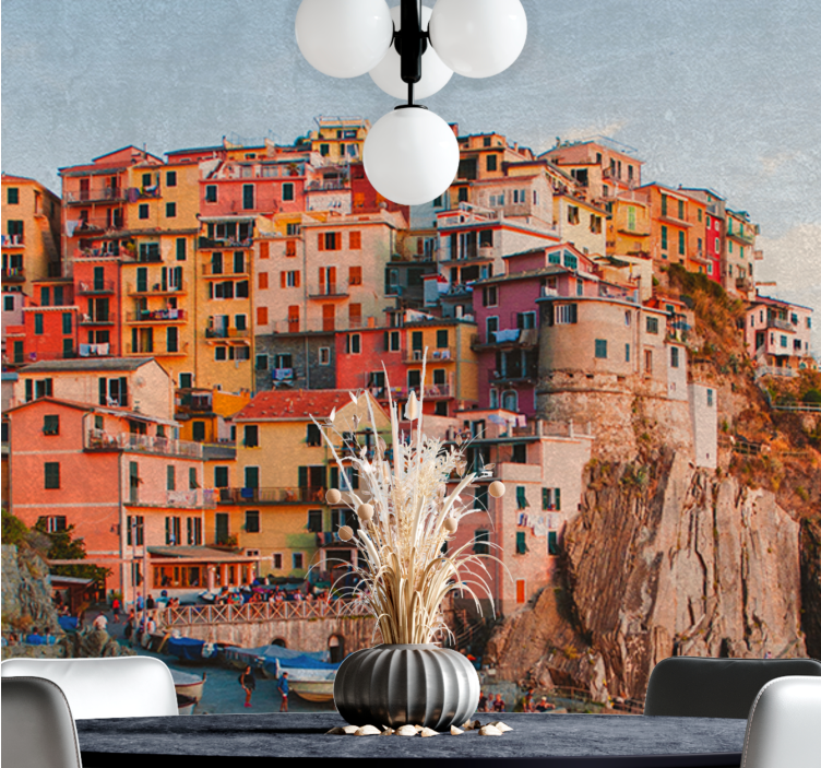 Wall mural city coastal vibrance - TenStickers