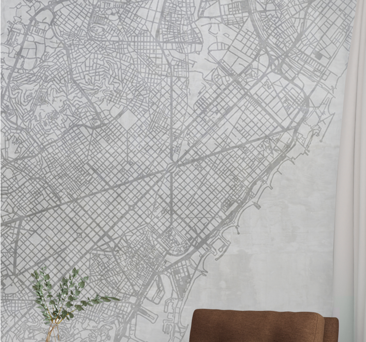 Wall mural city detailed city map - TenStickers