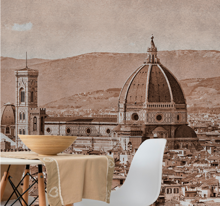 Wall mural city florence dome view - TenStickers