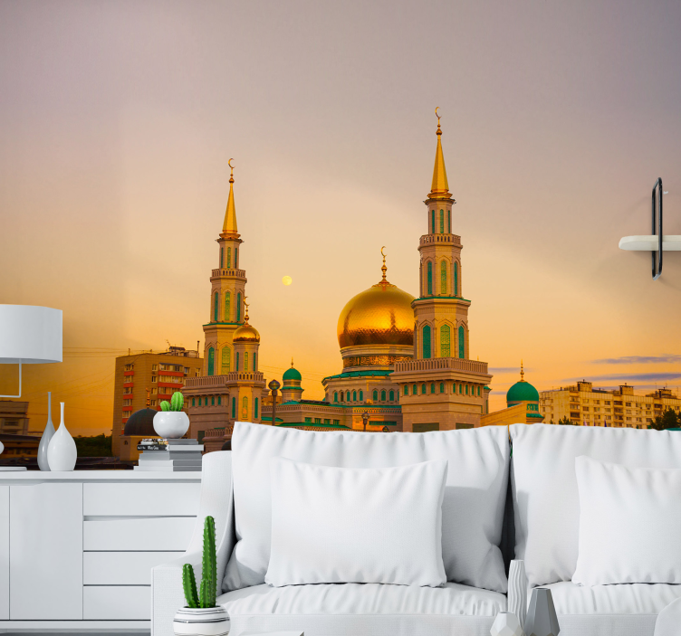 Wall mural city golden mosque towers - TenStickers