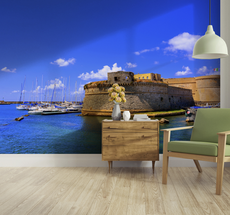 Wall mural city historic fortress coastline - TenStickers