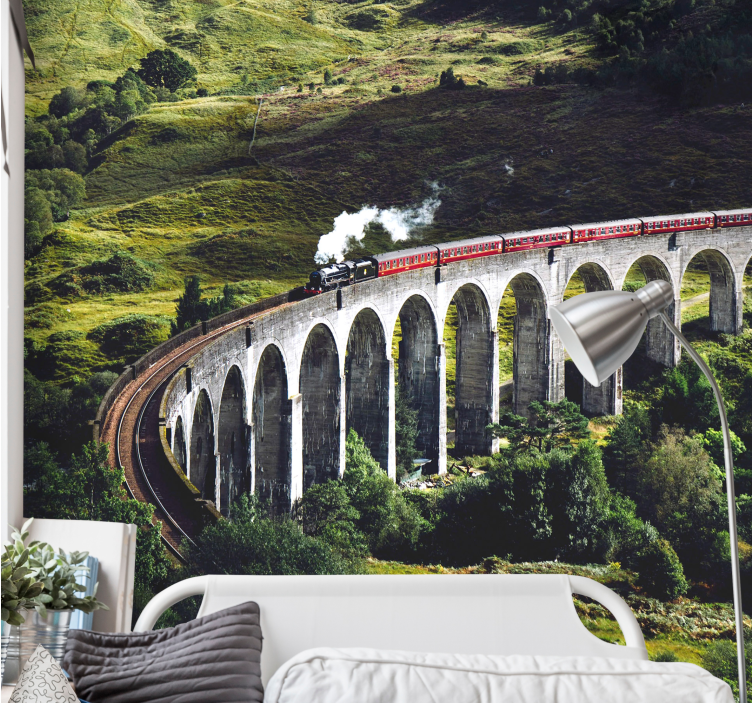 Wall mural city iconic railway bridge - TenStickers