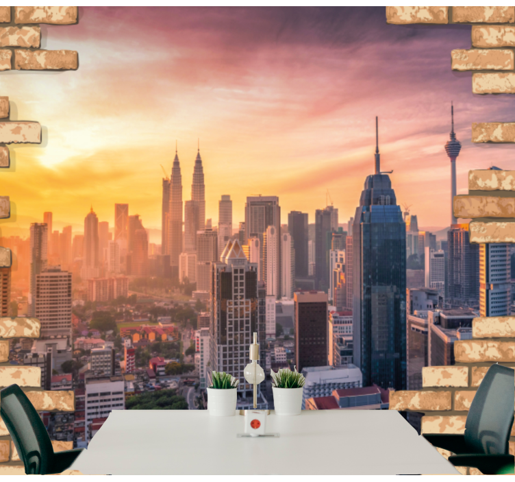 Wall mural city kuala lumpur skyline art - TenStickers