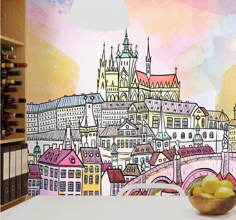 Wall mural city prague castle view - TenStickers