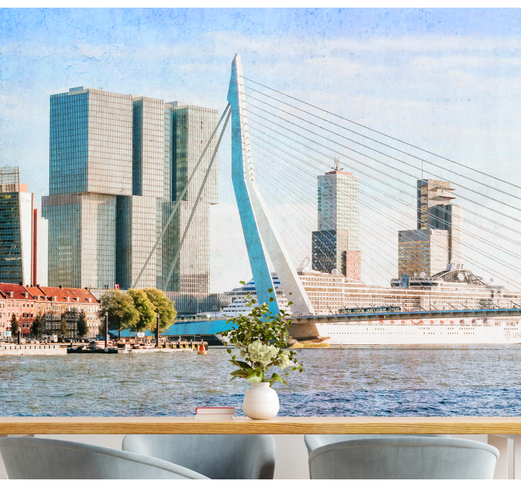 Wall mural city rotterdam skyline view - TenStickers
