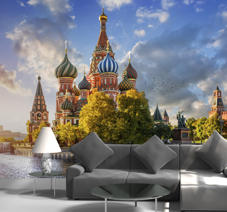 Wall mural city saint basil's cathedral - TenStickers