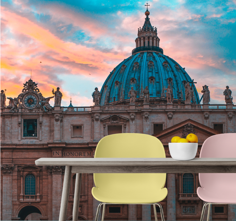 Wall mural city st. peter's basilica dome - TenStickers