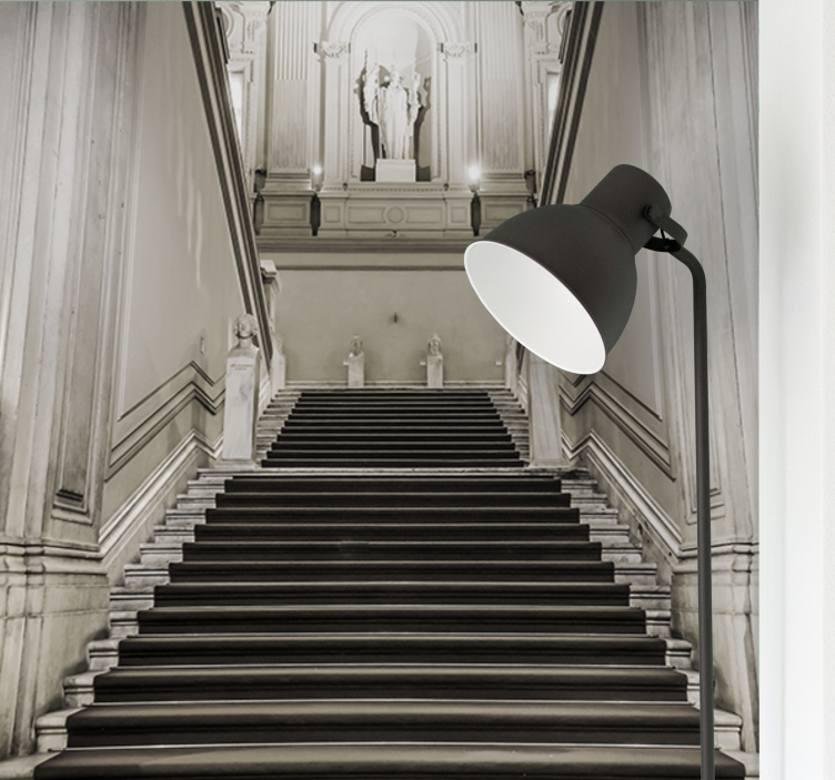 Wall mural city staircase design - TenStickers