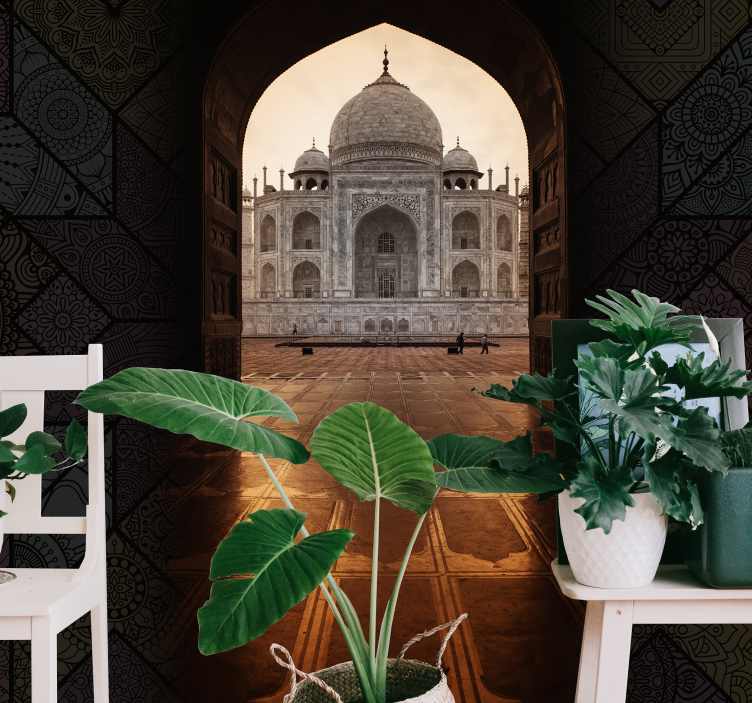 Wall mural city taj mahal perspective - TenStickers