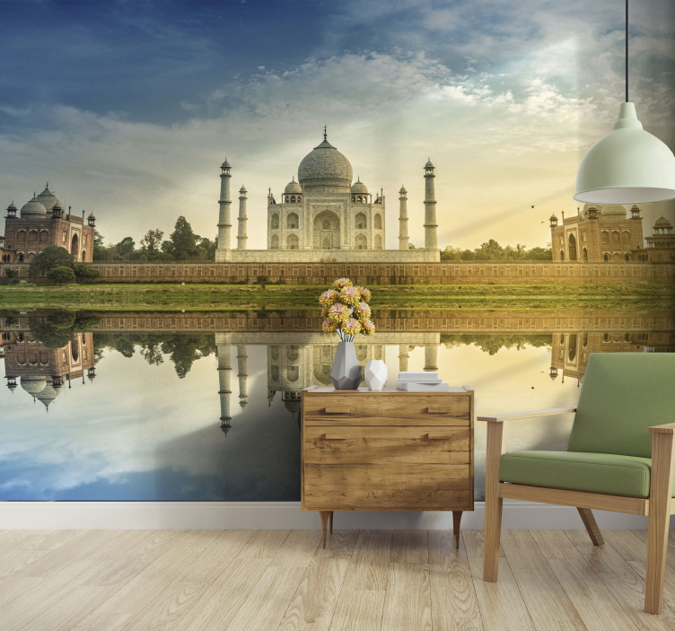 Wall mural city taj mahal reflection - TenStickers