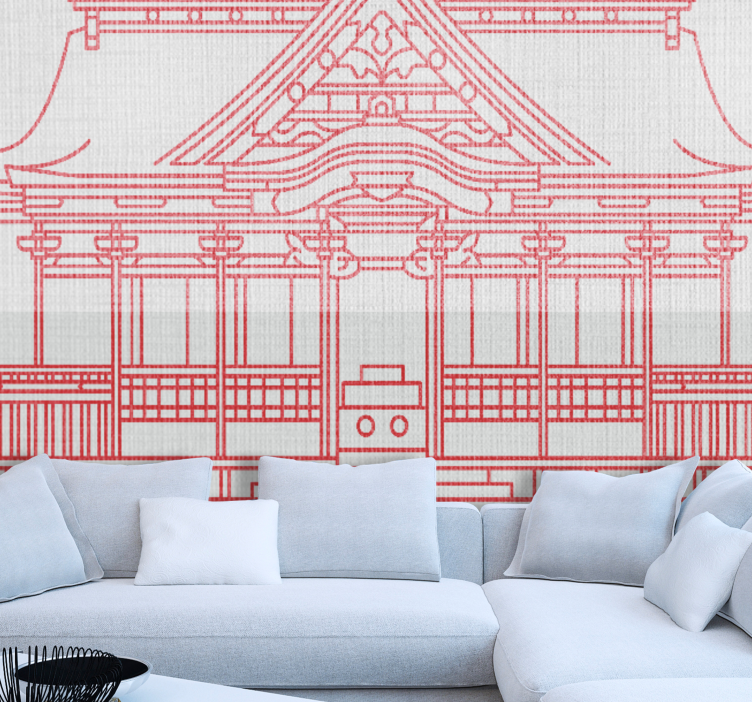 Wall mural city traditional japanese architecture - TenStickers
