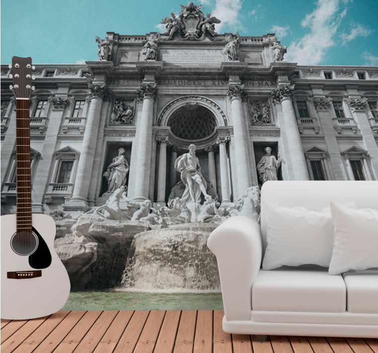 Wall mural city trevi fountain artwork - TenStickers