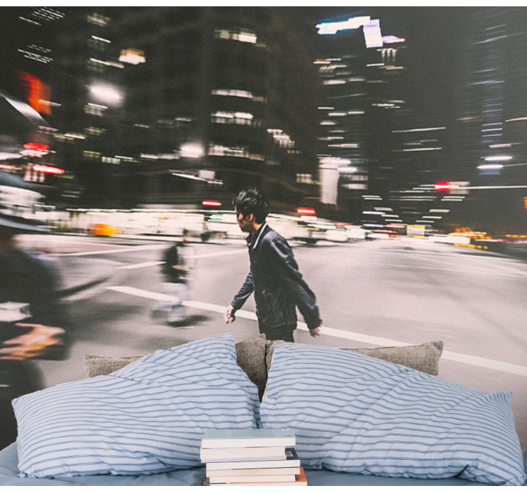 Wall mural city urban night skate - TenStickers