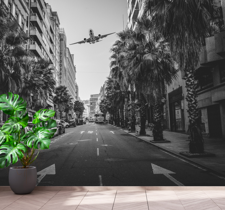 Wall mural city urban scene aerial perspective - TenStickers