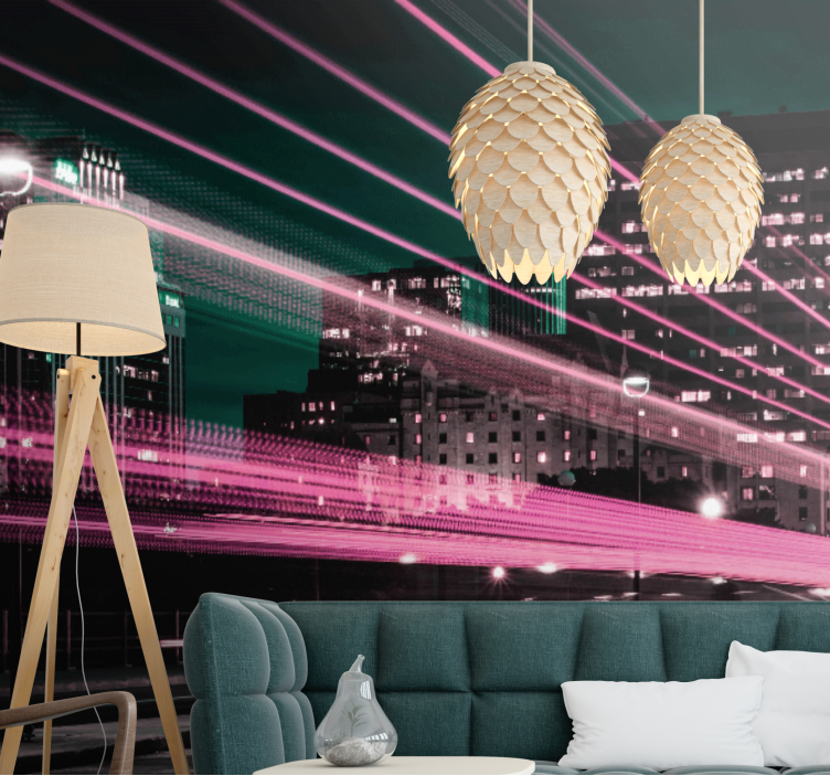 Wall mural city urban skyline excitement - TenStickers