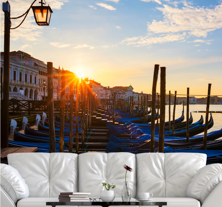Wall mural city venetian sunset view - TenStickers