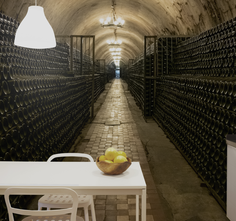 Wall mural city wine cellar aisle - TenStickers