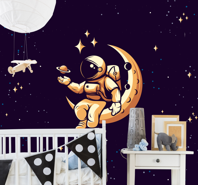 Wall mural fantasy cosmonaut in outer space - TenStickers