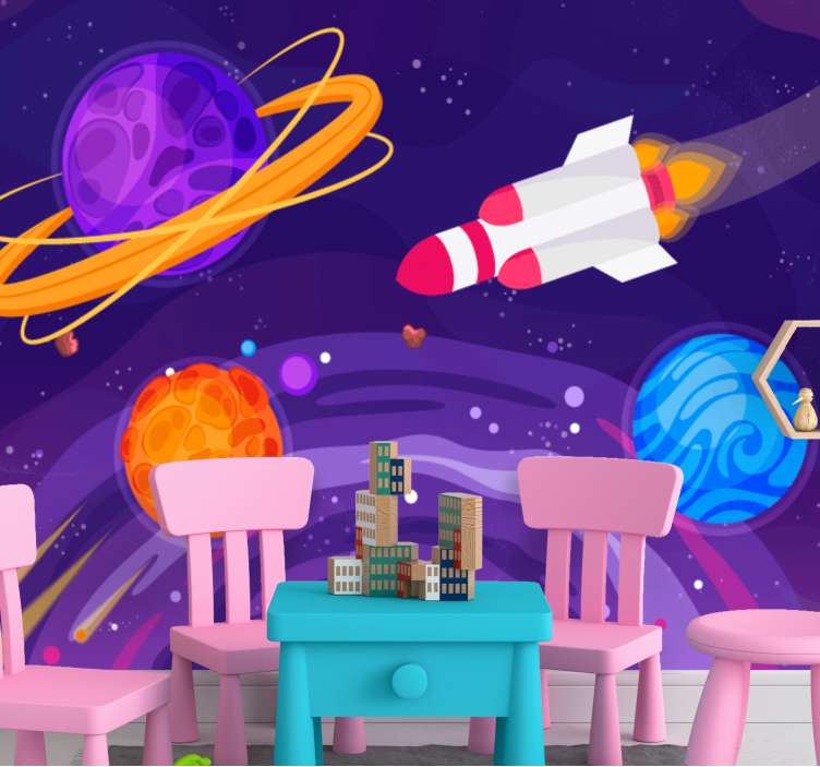 Wall mural fantasy rocket in space - TenStickers