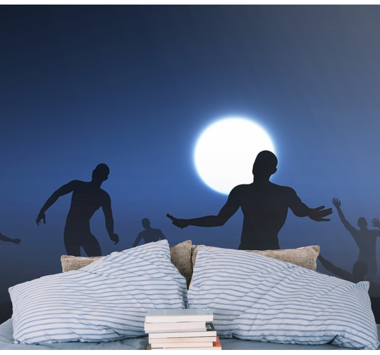 Wall mural fantasy silhouetted figures in moonlight - TenStickers