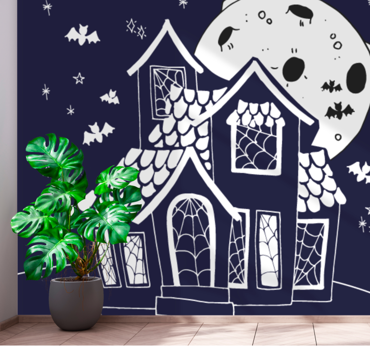 Wall mural halloween spooky haunted house - TenStickers