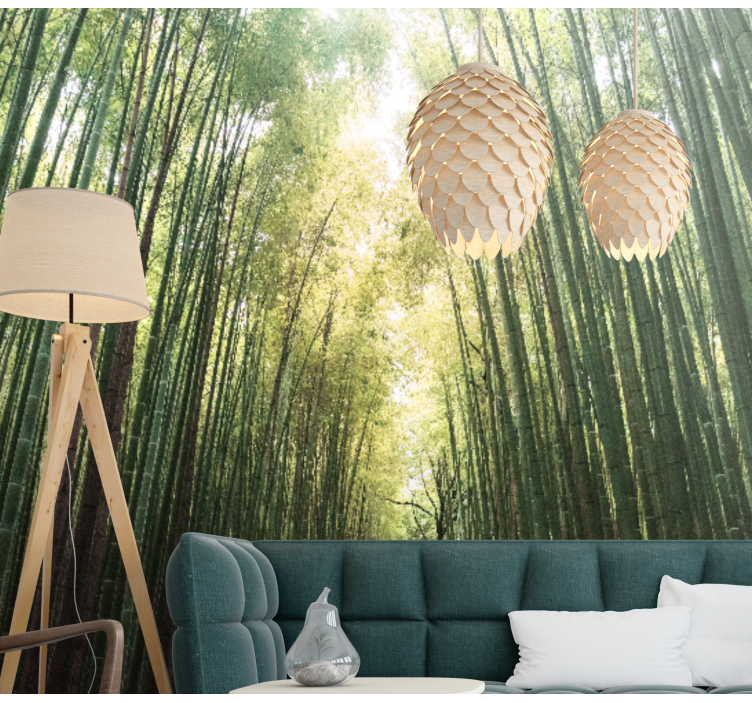 Wall mural jungle bamboo grove path - TenStickers
