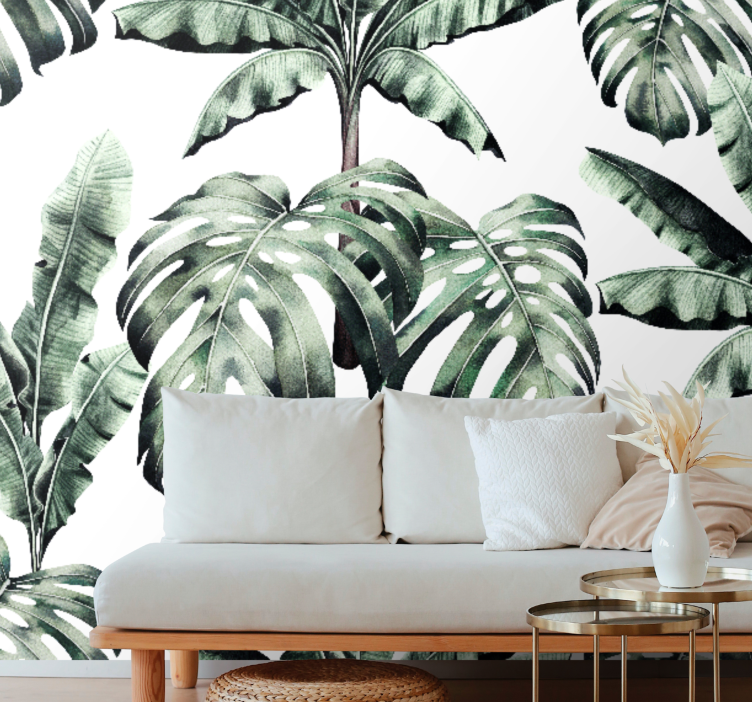 Wall mural jungle lush tropical foliage - TenStickers